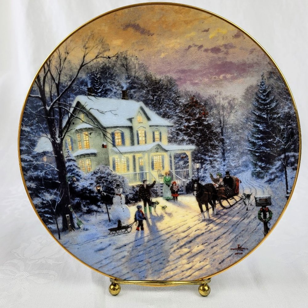 Knowles "Sleighride Home" by artist Thomas Kinkade Collector Plate numbered